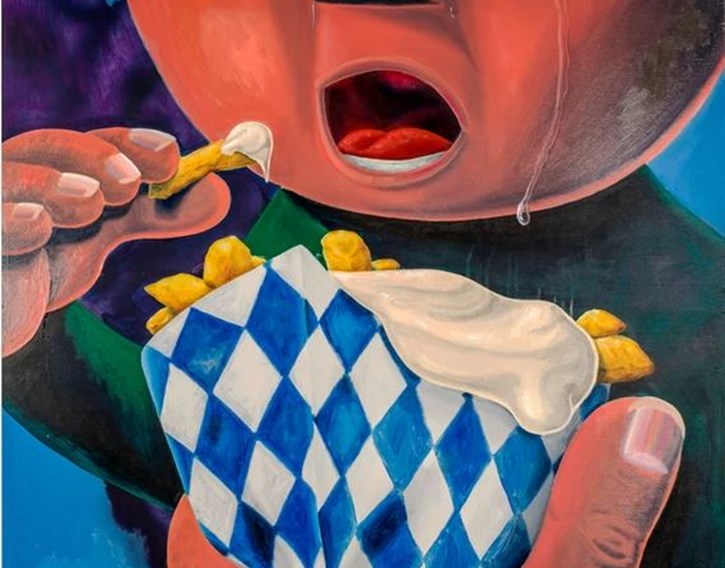 Remy Neumann, Symphony of Tears and Mayonaise, 2020, acryl en olieverf op paneel