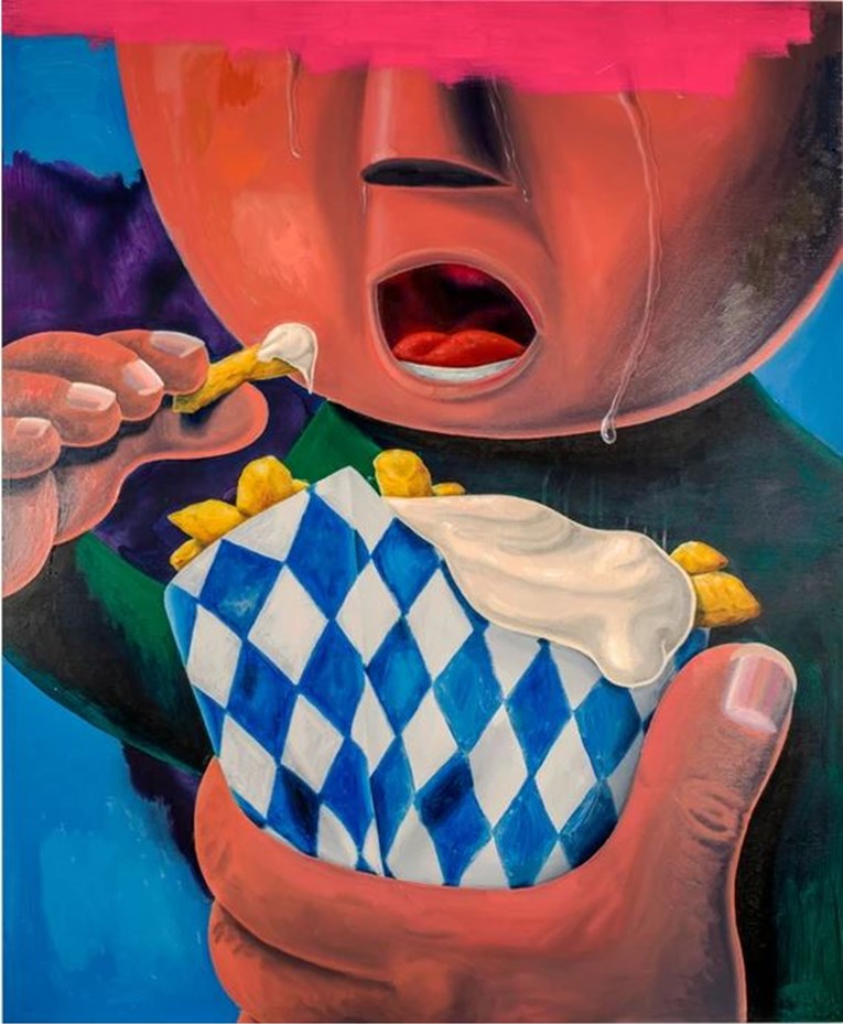 Remy Neumann, Symphony of Tears and Mayonaise, 2020, acryl en olieverf op paneel